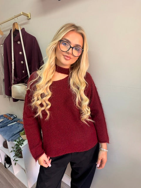 Rouge Slash Necked Jumper