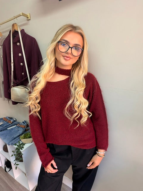Rouge Slash Necked Jumper
